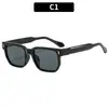 2026 Nuevas Gafas de Sol Cuadradas con Tachuelas de Moda Europea y Americana Casual Trendy Versátiles Elegantes Gafas con Sensación de Alta Gama