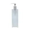 Botella de Plástico Cuadrada de Hombro Plano de 200 ml para Gel de Ducha y Loción Corporal, Botella Transparente de PET para Loción, Botella con Empaque Personalizado para Cuidado de la Piel