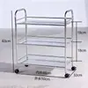 Estante para Platos de Restaurante Hot Pot Estante de Almacenamiento de Cocina Estante de Almacenamiento de Pie Malla de Acero Pintada Tres Niveles Carrito Móvil para Preparación