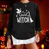 Novo 2023 comércio exterior Halloween padrão de abóbora estampado Suéter gola redonda veludo fino Europeu e americano feminino Gola redonda