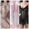 Ropa interior sexy de encaje de tres puntos con pecho pequeño y gran perla, tanga tentador, pasión, sin despegar, traje para mujer 9972