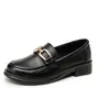 [Liquidación] Zapatos de Piel para Mujer Mocasines Versátiles de Tacón Bajo para Ponerse Fácilmente Negro Suela Suave Zapatos de Trabajo Piel Suave