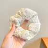 Scrunchie de Alta Qualidade Estilo Coreano para Mulheres, Elástico de Cabelo com Laço de Tecido da Moda, Acessório de Cabelo Corda para Coque Doce e Fofo