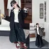 Roupas Infantis Estilo Coreano Outono Novidades Meninas Nicho Dupla Face Vestível com Capuz Jaqueta Casual Conjunto Retrô Jeans