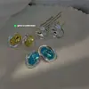 Pendientes de Zirconia de Color Transparente Hielo con Forma Irregular y Diseño Único, Estilo Minimalista, Accesorios para Orejas Versátiles y Elegantes