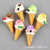 Materiales Miniatura DIY Pegamento en Crema Cono Funda para Teléfono Celular Helado Juguete de Comida Bolsita Llavero Accesorios Adornos para Casa de Muñecas
