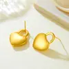 Pendientes Pequeños de Corazón de Melocotón de Acero Inoxidable Transfronterizos, Pendientes de Corazón de Amor Tridimensionales Elegantes y Sencillos, Fabricantes de Joyería, Al por Mayor Listos para Enviar