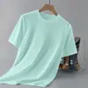Camiseta de manga corta para hombre con tacto frío de seda helada transfronteriza, nuevo estilo de verano, marca de moda, corte holgado, camisa elegante y versátil