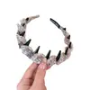 Diadema de Malla Estampado Leopardo de Alta Gama para Mujer, Estilo Blogger, Elegante con Dientes, Diadema Antideslizante, Diadema de Alta Presión Craneal