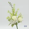 Arreglo Floral de Primavera con Rosas Pequeñas y Eucalipto Atado a Mano, Ramo Realista de Flores Artificiales de Rosa Fresca, Decoración Floral de Mano para Baile de Bodas