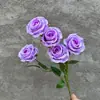 Buquê de Rosas Artificiais, 5 Rosas da Montanha Nevada, Flores de Seda para Casamento e Decoração de Casa, Flores Artificiais de Comércio Exterior Transfronteiriço