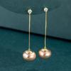 Aretes largos de borla de perlas con cuentas de diamantes, aguja de plata S925, estilo coreano, nuevos, aretes de diosa de una o dos piezas, venta al por mayor