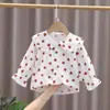 Camisas Infantis Primavera e Outono 2025 Tops Finos de Manga Longa para Crianças Moda Bebê Menina Camisas de Princesa Tendência da Moda de Outono