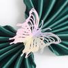 Fábrica transfronteriza láser hueco tridimensional mariposa servilletero boda vacaciones espejo rosa decoración hebilla servilleta