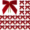 Producto Terminado 24 Piezas 8.9cm Guirnalda de Navidad Decoración de Lazo de Terciopelo Decoración Navideña Transfronteriza Amazon