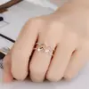 Anel de onda curva de diamante de tendência simples e elegante, temperamento bonito e doce, anel de eletrocardiograma de raio versátil