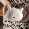 Prato de molho de cerâmica bonito Prato de salada Talheres brancos Prato de desenho animado doméstico Prato criativo infantil Prato de lanche