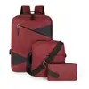 Mochila de tres piezas para negocios, mochila para ir al trabajo, mochila para viajes, mochila para computadora, mochila casual para hombre, venta al por mayor