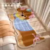 Alfombra de Cama Linda de Dibujos Animados, Alfombra Larga de Cachemira Sintética, Esterilla Refrigerante para Pies, Alfombrilla para Ventana Saliente de Balcón, Manta para Sofá de Sala de Estar