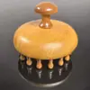 Pente de Massagem de Sândalo Dourado Natural, Placa Gua Sha de Sândalo Dragão e Fênix, Coleção de Pentes de Almofada de Ar de Madeira Sólida Multi-Estilo