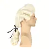 Chapéu de Advogado Juiz Estilo Retro Europeu e Americano Transfronteiriço Peruca Cosplay de Fibra de Alta Temperatura com Rabo de Cavalo Cacheado Branco