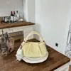 2026 Nova Bolsa Nuvem Plissada de Bolinhas Estilo Menina Doce Bolsa de Mão com Laço Bolsa Transversal Bolsa Pequena Versátil Leve para o Dia a Dia