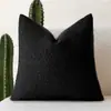 Funda de Almohada de Alta Gama Francesa Algodón y Lino Sofá Sala de Estar Lujo Accesible Escandinavo Cojín Crema Dormitorio Mesita de Noche Cojín de Respaldo