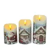 Luz de Vela LED Navideña, Vela Electrónica Falsa Simulada, Decoración para Fiesta de Cumpleaños, Luz Nocturna con Control Remoto para Exteriores, Impresión UV para Ambiente