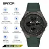 Popular Reloj Electrónico para Hombre Sanda Impermeable para Exteriores Tendencia de Moda Tecnología Negra Multifuncional Despertador para Hombre Reloj Cronógrafo