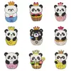 Taza de Postre Dulce con Parche Bordado de Panda con Corona Parche de Cabeza de Panda Lindo para Ropa, Zapatos y Gorras de Niños Parche de Reparación de Agujeros