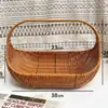 Cesta Creativa Tejida a Mano de Mimbre Sintético Cesta de Frutas Cesta de Almacenamiento Cesta con Asa de Mimbre Bolso Tejido Cesta de Flores Cesta de Verduras Recolección de Huevos