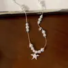 Collar Minimalista Estilo Coreano de Perlas Estrelladas Grandes y Pequeñas, Cadena de Cuello de Lujo Ligero y Elegante de Gama Alta, Diseño de Nicho, Cadena de Clavícula en Capas para Mujer