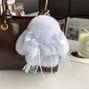 Chaveiro de Pelúcia Laço Coelho Presente Páscoa Pérola Coelho Cara de Pau Fofo Pingente de Bolsa Ornamento