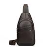 Bolsa Transversal Simples Casual Masculina Transfronteiriça Mochila Bolsa de Peito Grande Multibolsos Artigos de Couro Resistente ao Desgaste e à Prova d'Água