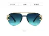 Gafas de Sol Nuevas 2025 Sin Montura Cabeza de Leopardo para Mujeres y Hombres Doble Puente Borde Cortado Personalizado Una Pieza Espejo Sapo Espejo Cruzado Venta al Por Mayor