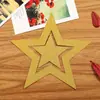 Enfeites Pendentes Decorativos de Natal Conjunto de Sete Peças Estrela de Cinco Pontas Enfeites Pendentes Tridimensionais Cartão com Glitter Pingente de Janela para Árvore de Natal