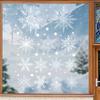 Decoración Navideña Copo de Nieve Blanco Montaje de Escena Calcomanías Electrostáticas para Puerta de Vidrio Decoraciones para Ventana Calcomanías de Ambiente Festivo para Centro Comercial