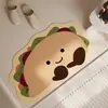 Tapete de Chão Absorbente de Banheiro Desenho Animado Fofo Tapete Antiderrapante para Entrada do Banheiro Tapete de Lama Diatomácea Tapete para Pé de Vaso Sanitário