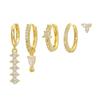 Pendientes de Cadena con Borla de Estrella de Cinco Puntas de Moda Europea y Americana Transfronterizos Exquisito Juego de Pendientes de Circonita de Colores Lujo Ligero para Mujer