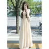 Lindo e deslumbrante vestido estilo coreano feminino novo de verão com temperamento francês, conjunto completo super bonito