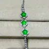Pulsera de Calcedonia Tipo Hielo, Ágata Blanco Hielo de Alta Calidad, Pulsera de Plata Chapada con Incrustaciones de Jade, Nueva Pulsera de Joyería Estilo Chino Nacional