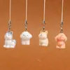 Resina Flocado Lindo Perrito Funda para Teléfono Celular Bolso Colgante Llavero DIY Colgante Colgante Joyería Decorativa Accesorios