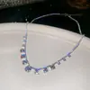 Colar com Pingente Redondo Geométrico de Zircônia Super Brilhante, Moderno, Simples, Versátil, Corrente de Clavícula Elegante, Joias de Luxo Leve e de Alta Qualidade