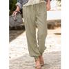 2025 Amazon Calça Longa Feminina de Verão Nova com Cadarço Cruzado Cor Sólida Elástica Jogger com Bolso Calça Casual para Mulheres