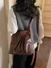 2026 Nova Bolsa Tote Plissada Retrô Estilo Coreano Bolsa Saco Elegante Versátil Bolsa Transversal