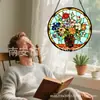 Adornos florales de vidrio transfronterizos, decoraciones de vidrio coloridas para el hogar, decoraciones para ventanas, atrapasoles para el jardín