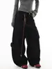 Jeans de Trabajo Retro Desestructurados de Moda Scimitar para Mujer Pierna Ancha Sueltos Versátiles Pantalones Largos Hoz