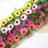 Enredadera de Girasol, Enredadera de Flor de Girasol, Tira de Flores Decorativa para Cubrir Tubería de Aire Acondicionado, Decoración del Hogar, Enredadera de Flores Artificiales, Colgante de Pared