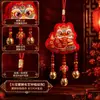 Guochao León Despertando Campana Bolsa de la Suerte Colgante Decoración Colgante de Puerta de Año Nuevo Bordado Afelpado Suministros Festivos Colgante Adorno Colgante Carrillón de Viento Colgante