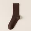 Meias Femininas de Cano Médio para Outono e Inverno, Cor Mesclada Algodão Meias Longas Combinadas com Sapatos Birkenstock, Meias Marrons Folgadas